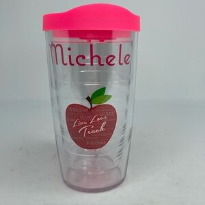 New Personalize Tervis Cup Live Love Teacher Name Michele 16oz Neon Pink